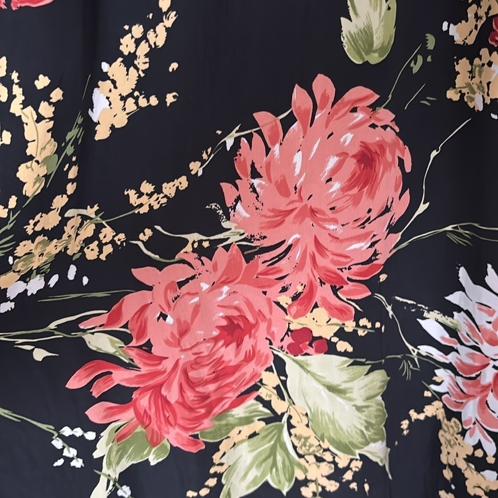 Talbots 100% Silk Floral Sleeveless Midi Dress Vibrant Whimsigoth P6 P8 - Picture 6 of 10